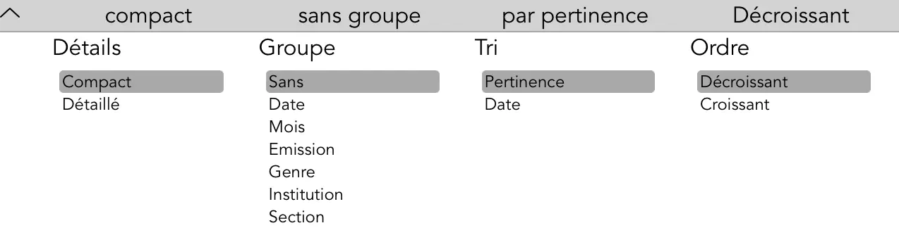 Options d’organisation des sujets